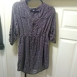 YES 💲1⃣dollar⏩▶Chic Black and White Polka Dot Tunic